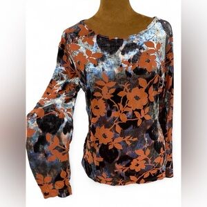 Y2K Whimsigoth Burnout Velvet Bohemian Retro Boho Floral  Festival Long Sleeve